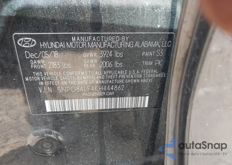 2019 Hyundai Elantra Value Edition из США, поврежденный, VIN 5NPD84LF4KH444862